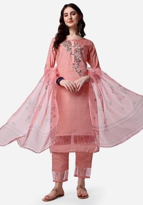 Multicolor Embroidery Rayon Kurta Set