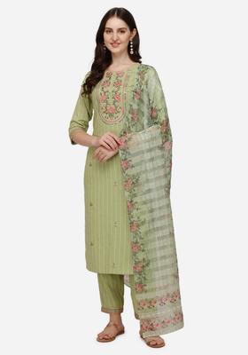 Multicolor Embroidery Rayon Kurta Set