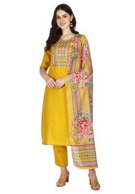Multicolor Embroidery Rayon Kurta Set