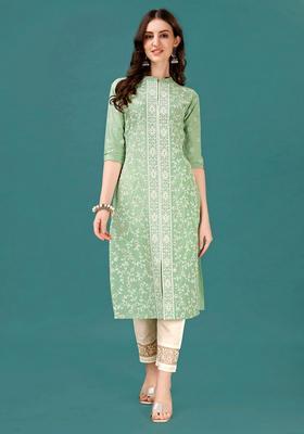 Multicolor Embroidery Rayon Kurta Set