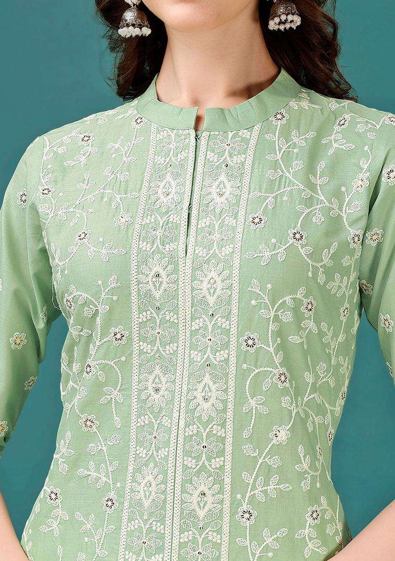 Multicolor Printed Rayon Straight Kurta Set - Indya