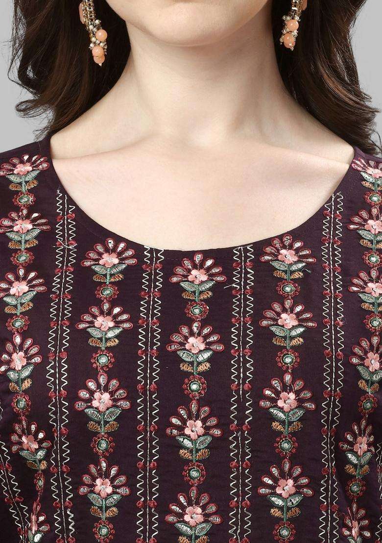 Multicolor Printed Rayon Straight Kurta Set - Indya