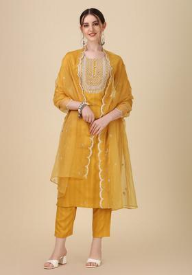 Multicolor Embroidery Rayon Kurta Set