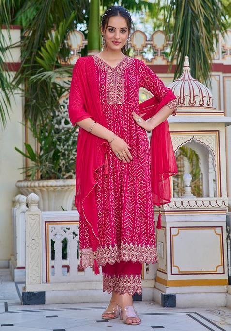 Rani Embroidery Rayon Kurta Set