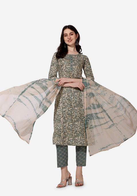 Multicolor Embroidery Rayon Kurta Set