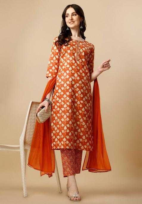 Multicolor Embroidery Rayon Kurta Set