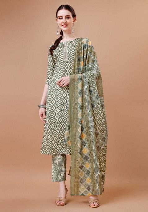 Multicolor Embroidery Rayon Kurta Set