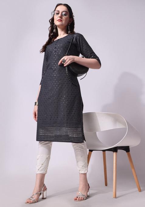 Multicolor Embroidery Rayon Kurta Set