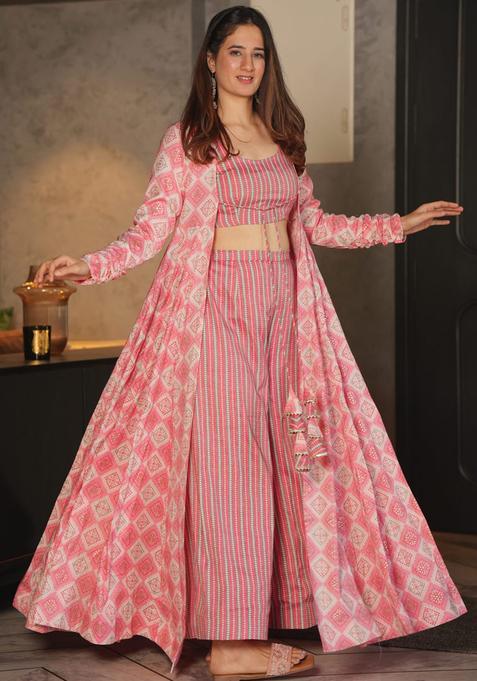 Pink Digital Print Rayon Kurta Set