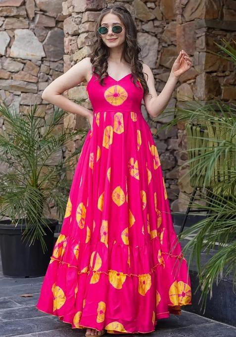 Pink Digital Print Rayon Kurta