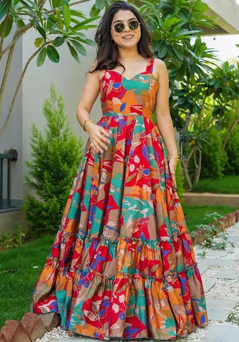 Multicolor Digital Print Rayon Kurta