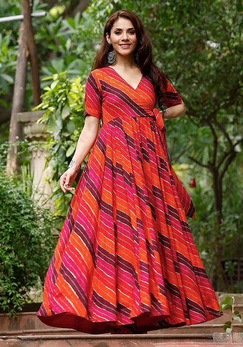 Pink Digital Print Heavy Rayon Kurta