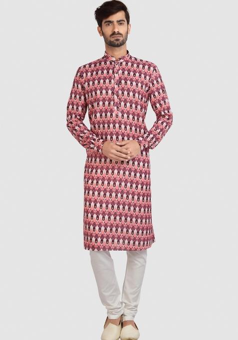 Multicolor Plain Cotton Kurta Set