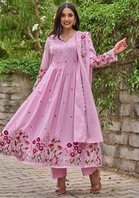 Pink Sequence Chanderi Kurta Set