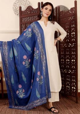 Cream Plain Silk Kurta Set