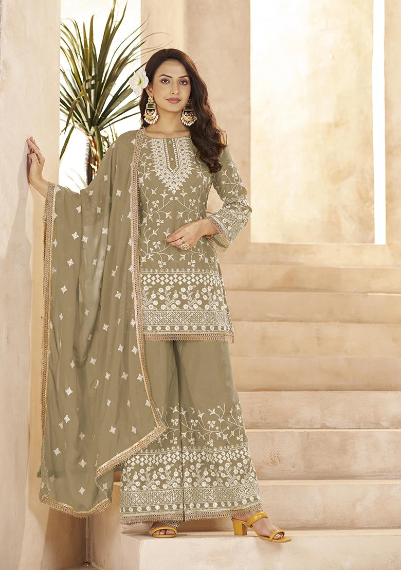 Chiku Sequence Georgette Kurta Set - Indya