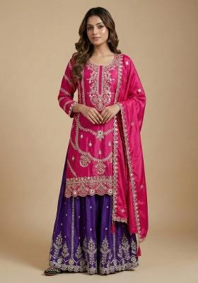 Pink Embroidered Silk Salwar Suit