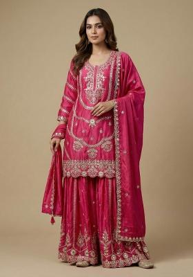 Pink Embroidered Silk Salwar Suit