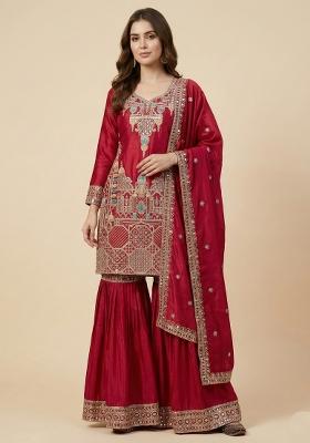 Pink Embroidered Silk Salwar Suit