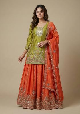 Yellow Embroidered Silk Salwar Suit