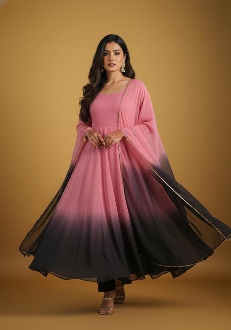 Multicolor Colorful Tye Dye Georgette Kurta Set