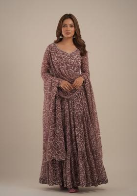 Multicolor Printed Georgette Kurta Set