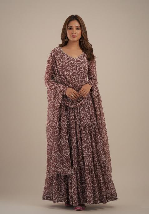 Multicolor Printed Georgette Kurta Set