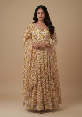 Multicolor Printed Georgette Kurta Set