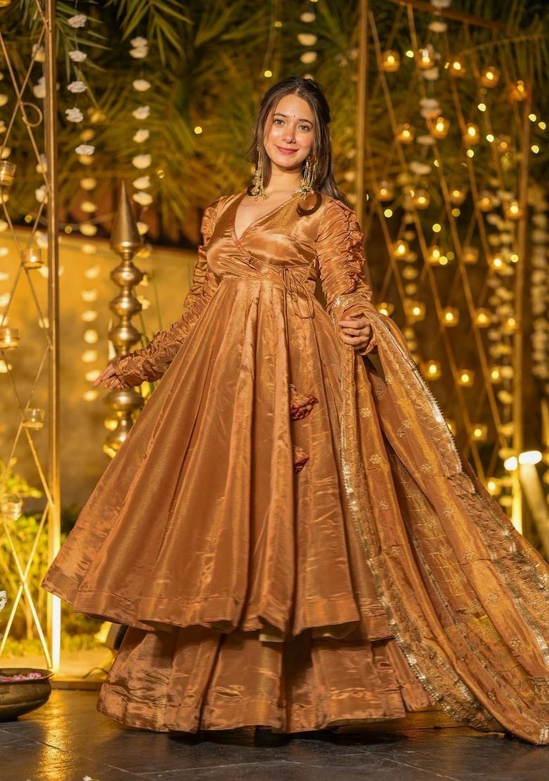 Chiku Embroidered Silk Kurta Set - Indya