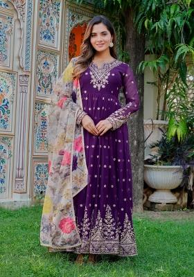 Multicolor Sequins Georgette Kurta Set