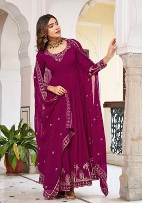 Pink Sequins Georgette Kurta Set