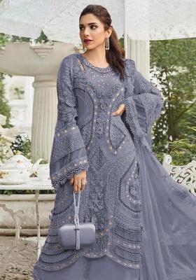 Lavender Embroidery Georgette Kurta Set