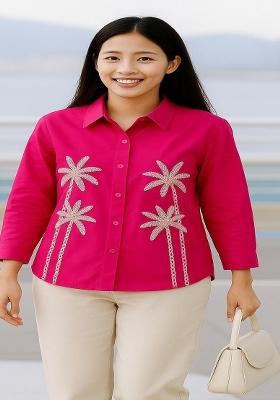 Pink Embroidered Rayon Kurta Set