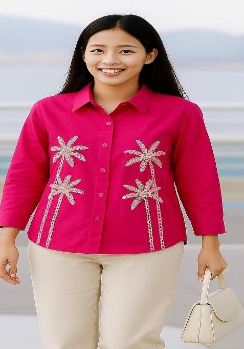 Pink Embroidered Rayon Kurta Set