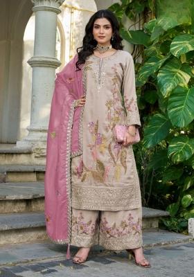 Cream Sequence Work Shimmer Kurta Set