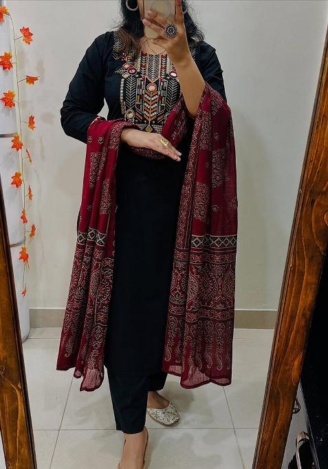 Yellow Printed Cotton Kurta Set