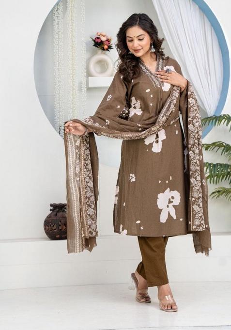 Chiku Printed Cotton Kurta Set