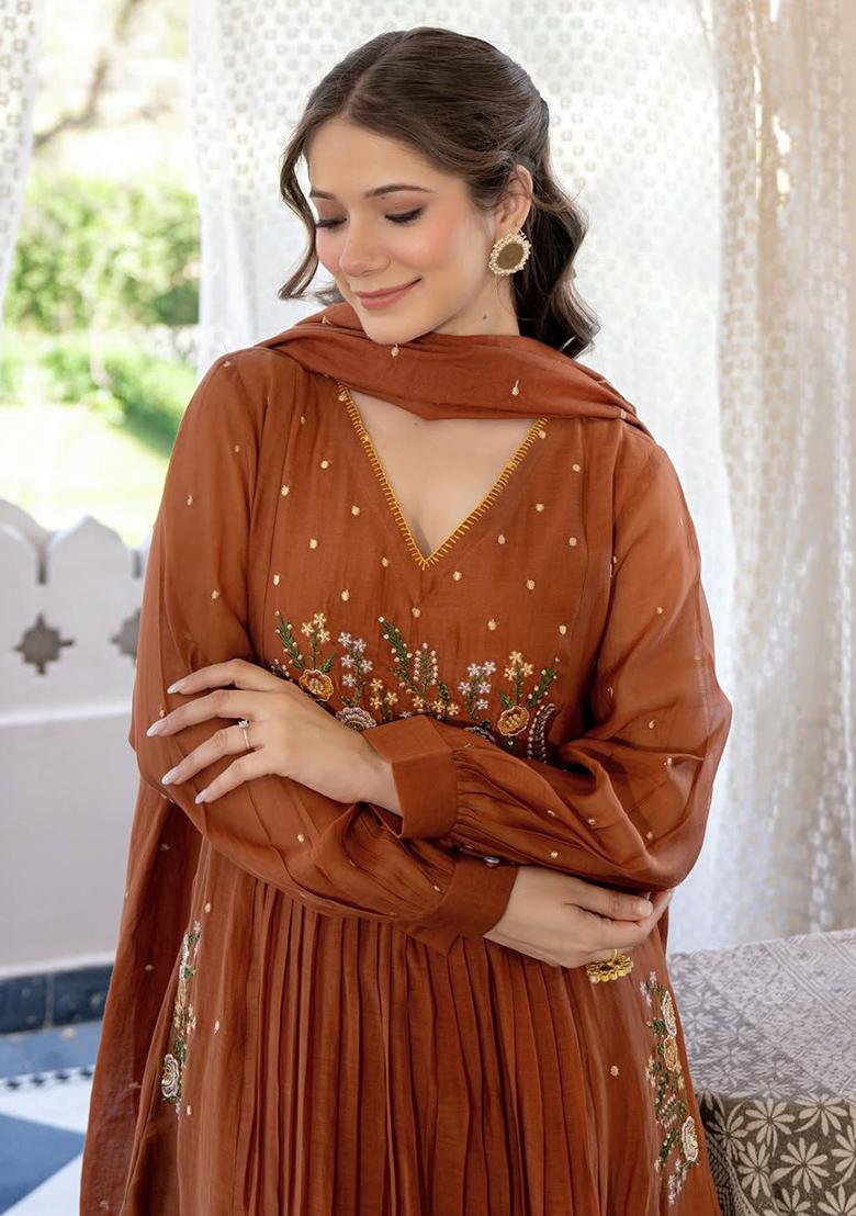 Green Printed Cotton Kurta Set - Indya