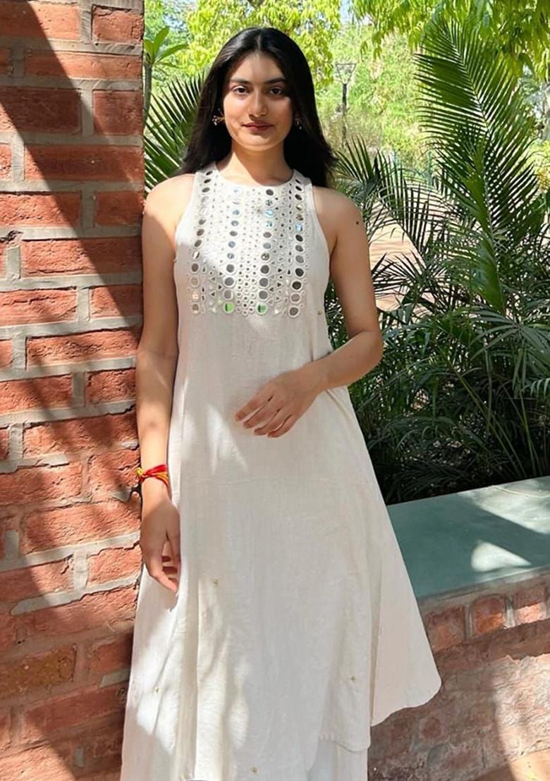 Blue Printed Cotton Kurta Set - Indya