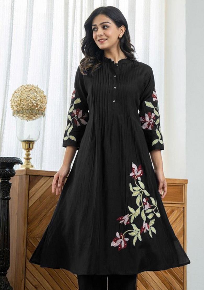 Pink Printed Cotton Kurta Set - Indya