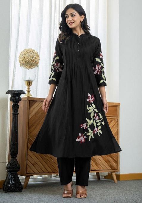 Pink Printed Cotton Kurta Set