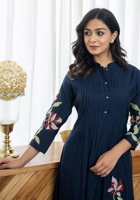 Red Printed Cotton Kurta Set