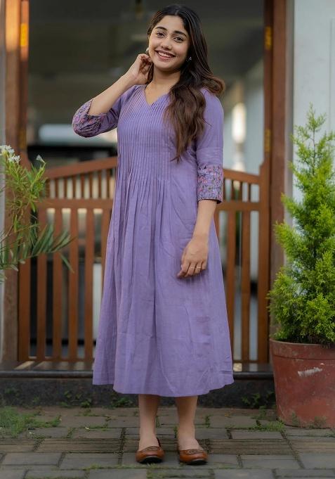 Blue Printed Cotton Kurta Set