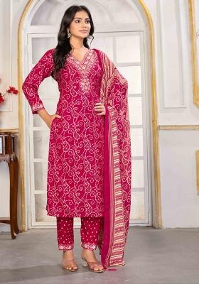 Dark Blue Embroidered Chanderi Kurta Set