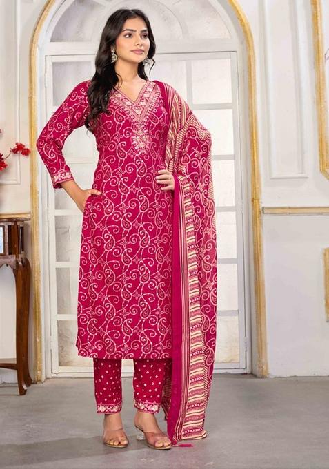 Dark Blue Embroidered Chanderi Kurta Set