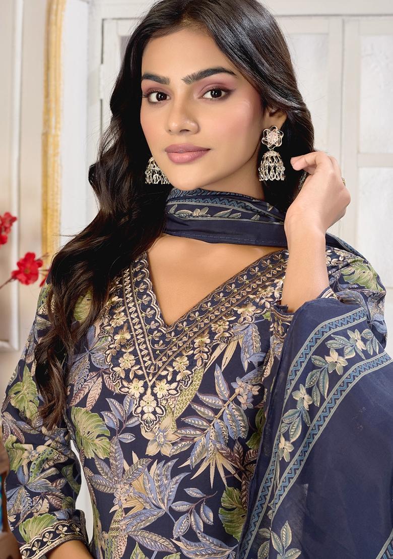 Rani Pink Embroidered Rayon Kurta Set - Indya