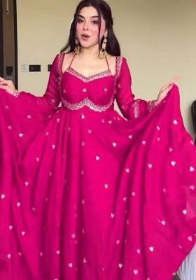 Pink Embroidery Georgette Kurta Set