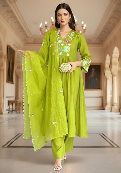 Liril Embroidery Silk Blend Kurta Set