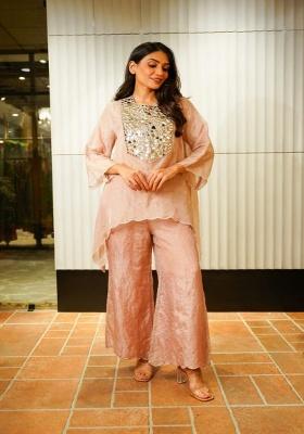 Pink Embroidery Silk Co-Ord Set