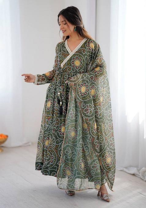 Multicolor Printed Georgette Kurta Set